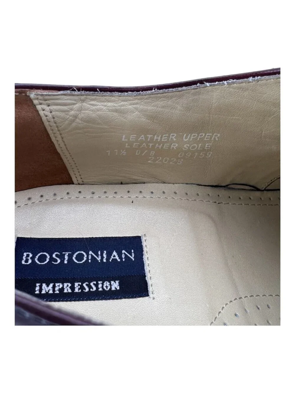 Bostonian Shoe Mens Size 11.5 D Burgandy Impressions Cap Toe Oxfords